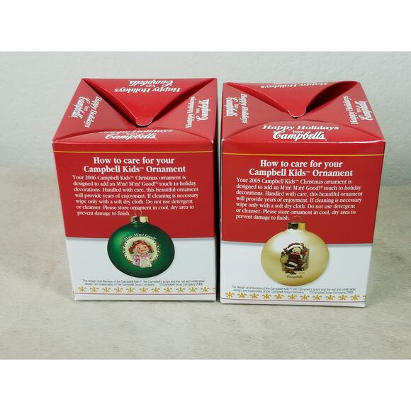 Christmas Tree Ball Ornament Campbell's 2005 2006 Mm Mm Good New In Box x2 - Picture 8 of 12